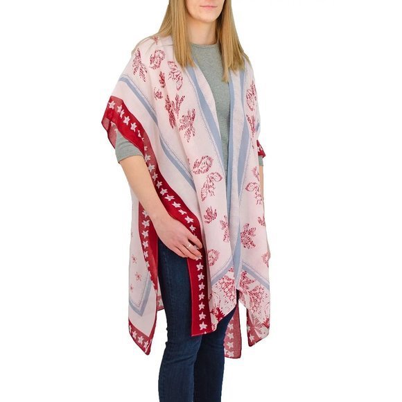 SAVE THE OCEAN APPAREL Floral Lightweight Kimono Wrap Coverup - Picture 1 of 2